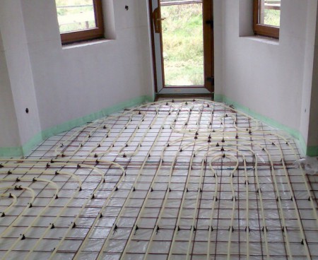 Podlahové vykurovanie.